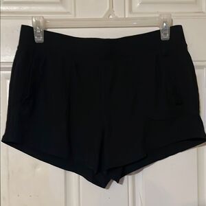 Athletic Works Women’s Athletic Shorts Size L Black Running Workout Gym Flowy